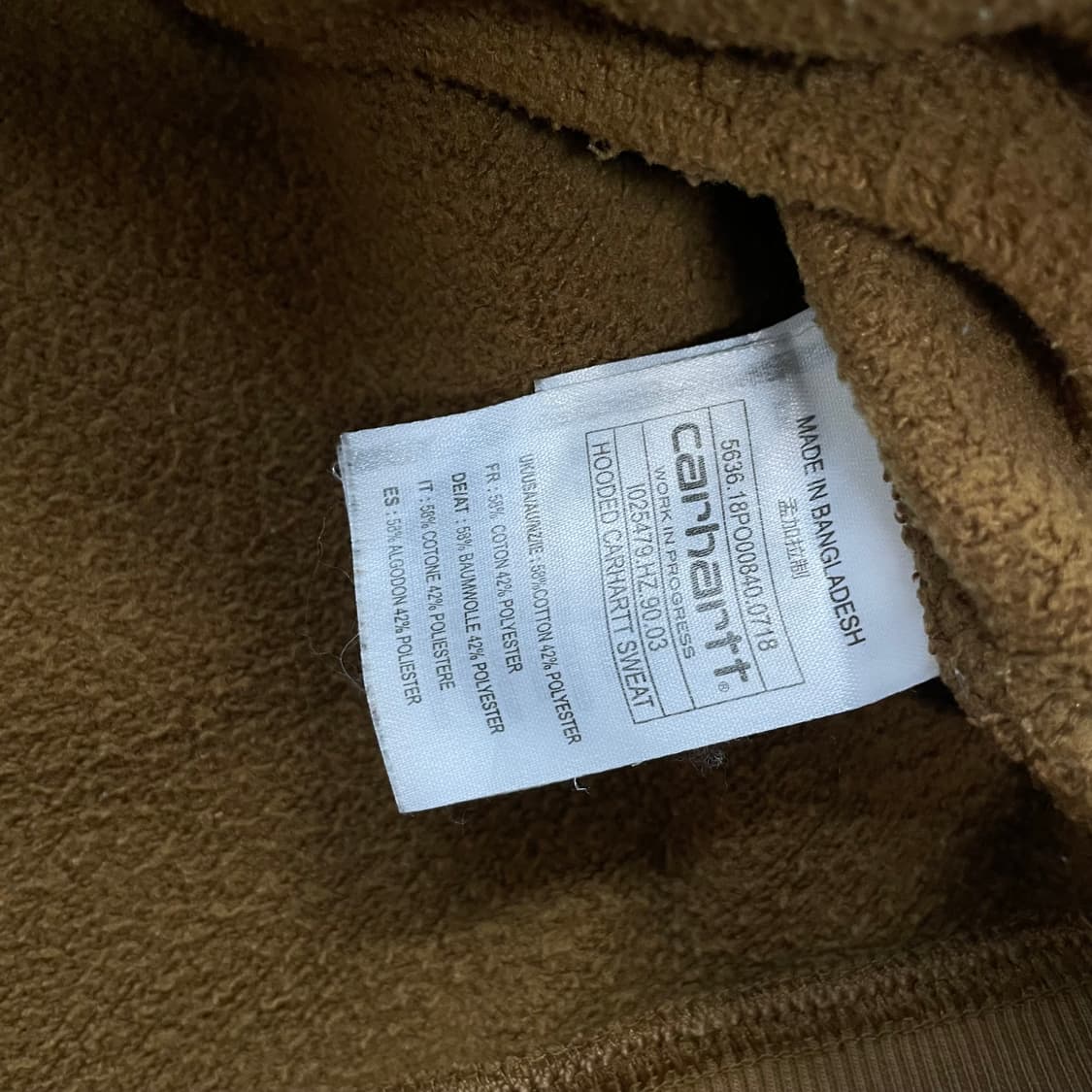 칼하트 Crahartt wip 스펠 로고 후드티 브라운 상품이미지4