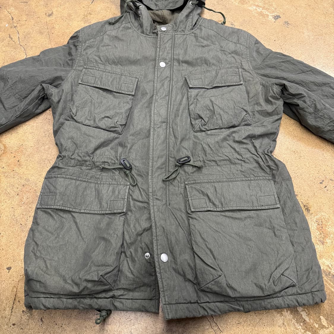 [정품/L] Clo 카키색 후드 야상 점퍼 b17 상품이미지3