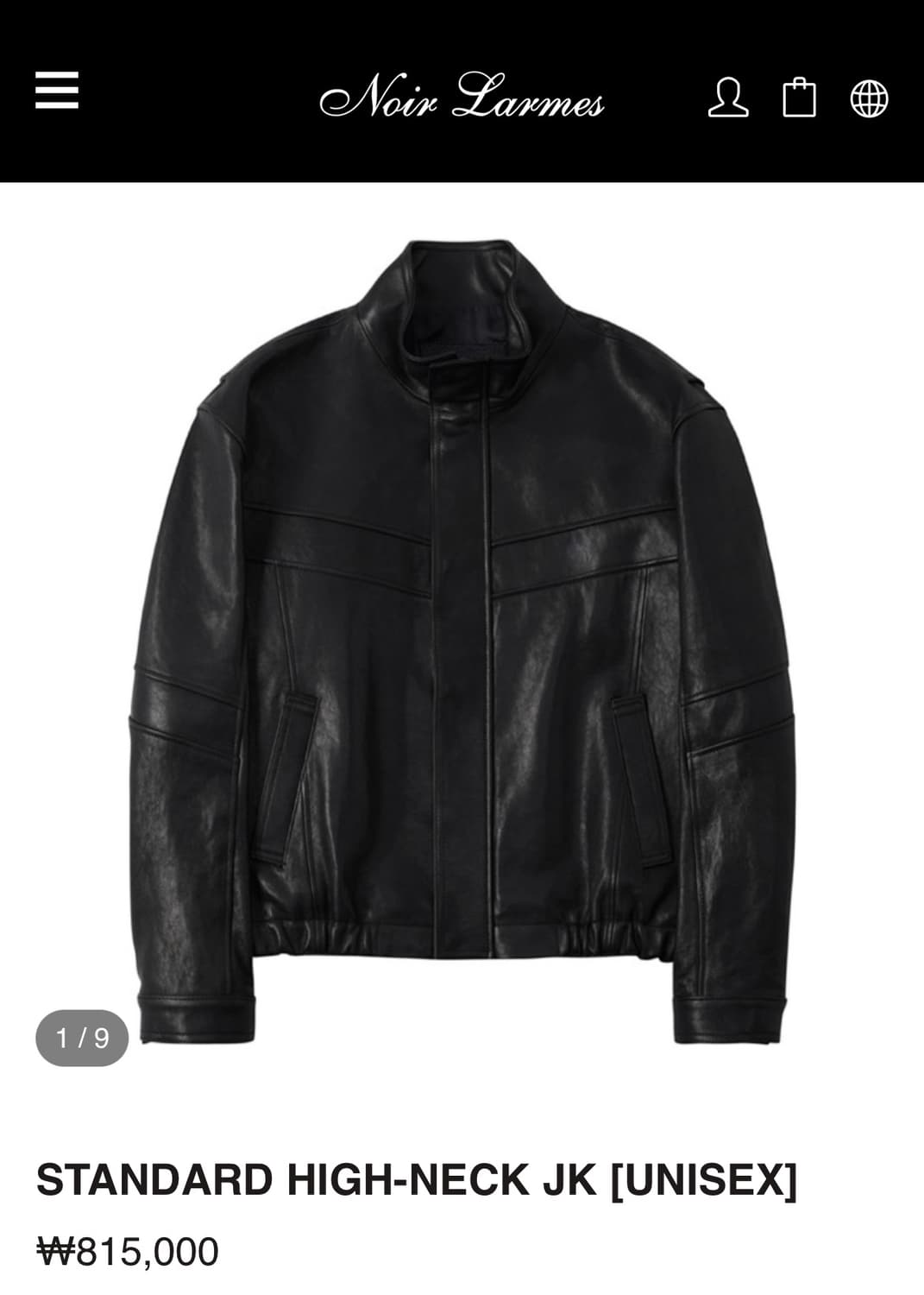 느와르 라르메스 하이넥 가죽자켓 48 상품이미지1