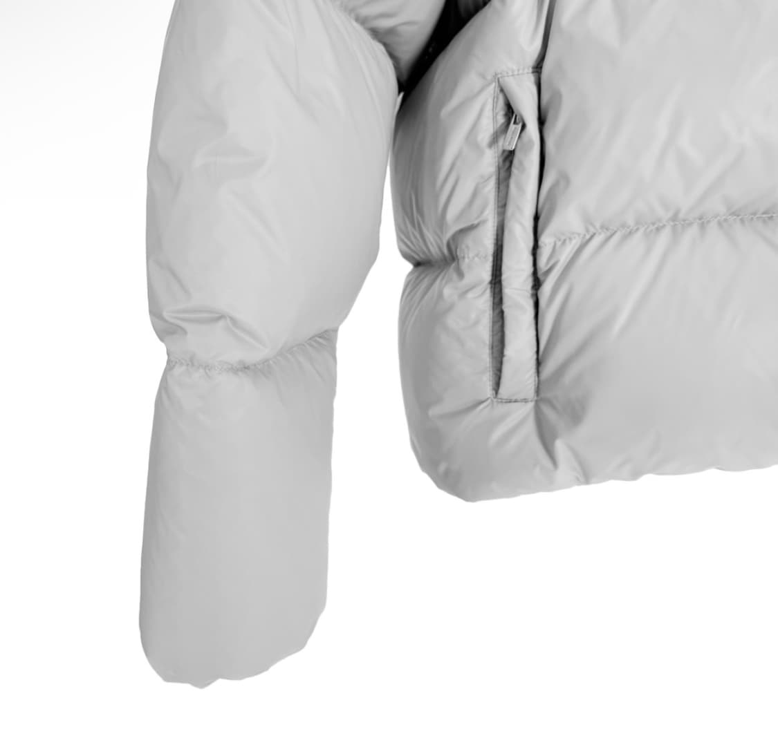 [40] 미우미우 여성 백로고 푸퍼 후드 나일론 다운 패딩 자켓 그레이 상품이미지7