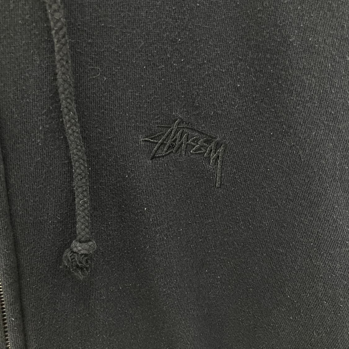 스투시 블랙 베이직 로고 후드집업 M 상품이미지6