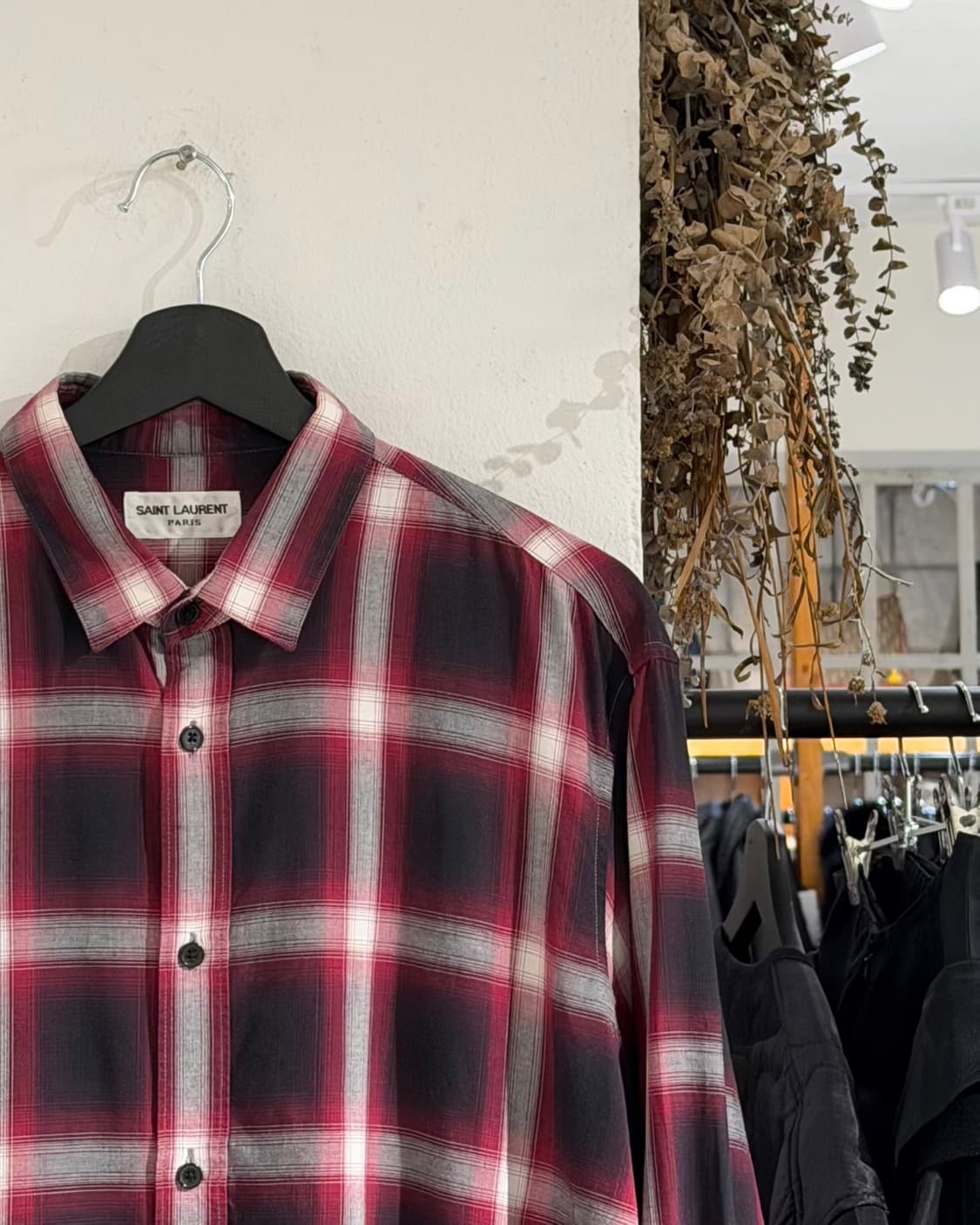 생로랑 레드 블랙 타탄 체크 셔츠  상품이미지3