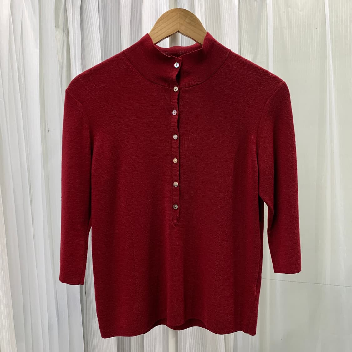 일본 빈티지 Aquascutum 헨리넥 7부 니트 1674 상품이미지1