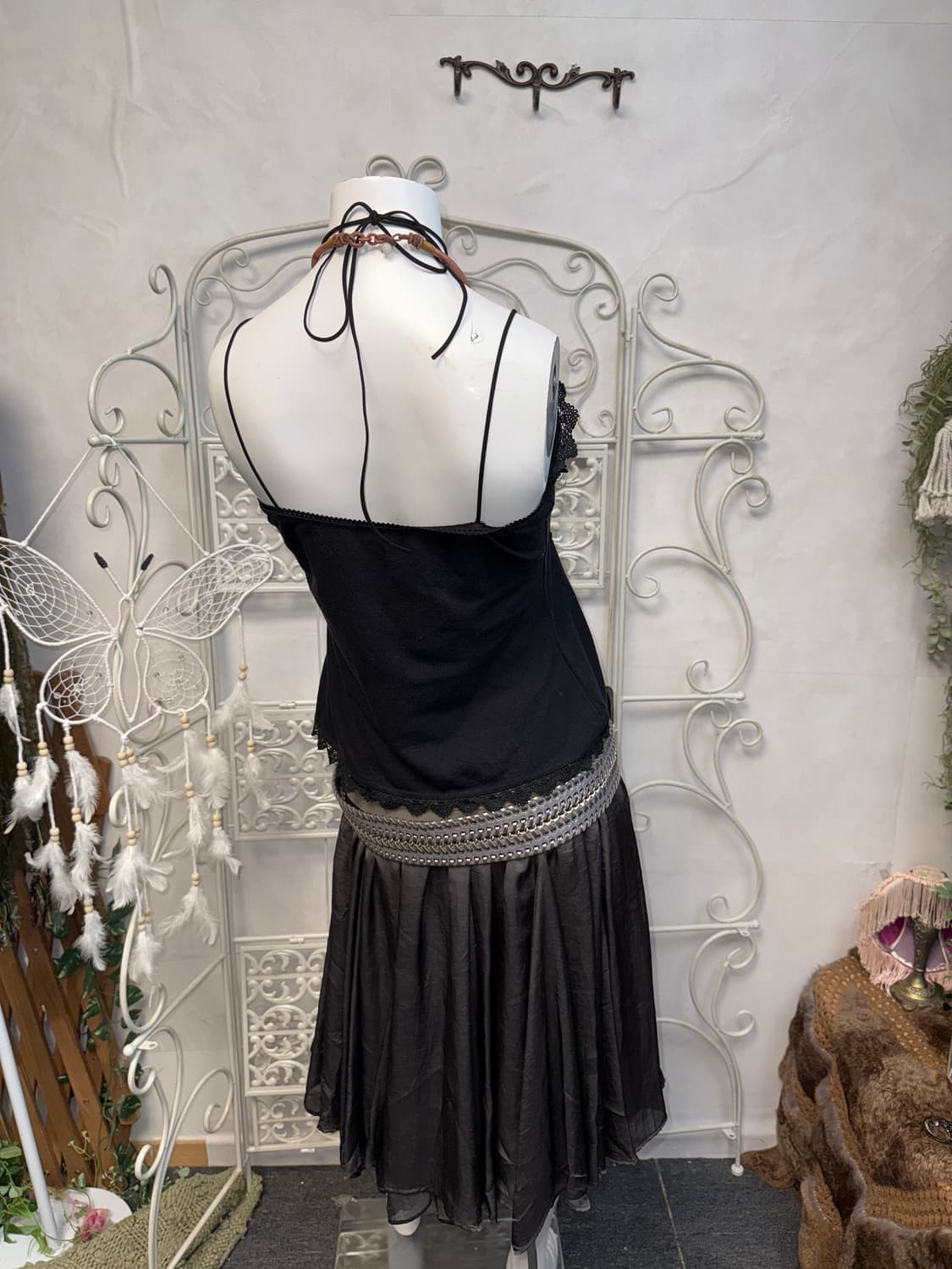 Black oriental fairy lace halter 슬리브리스 상품이미지6