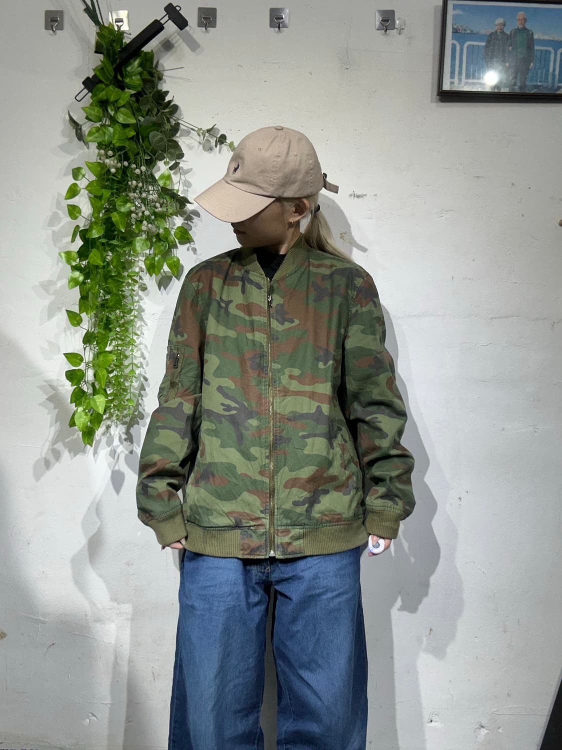 갭 카키 밀리터리 카모 잠바 블루종 자켓 M 상품이미지2