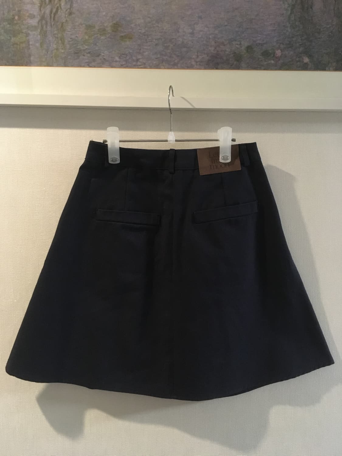 레터프롬문 핀턱 미디 스커트 네이비 S 상품이미지2