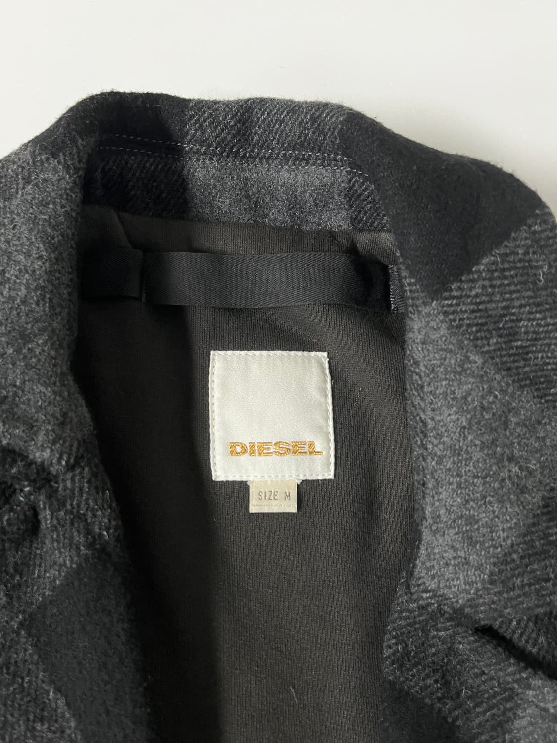 M) 디젤 DIESEL 빈티지 체크 코트 차콜 상품이미지5