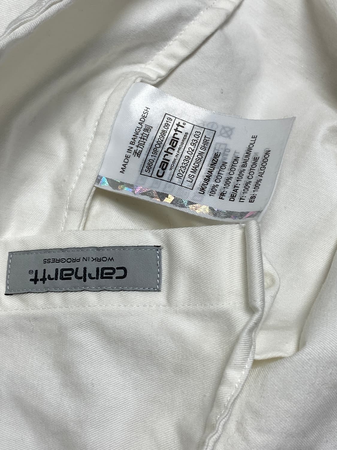 칼하트 윕 메디슨 셔츠 화이트 L 상품이미지5