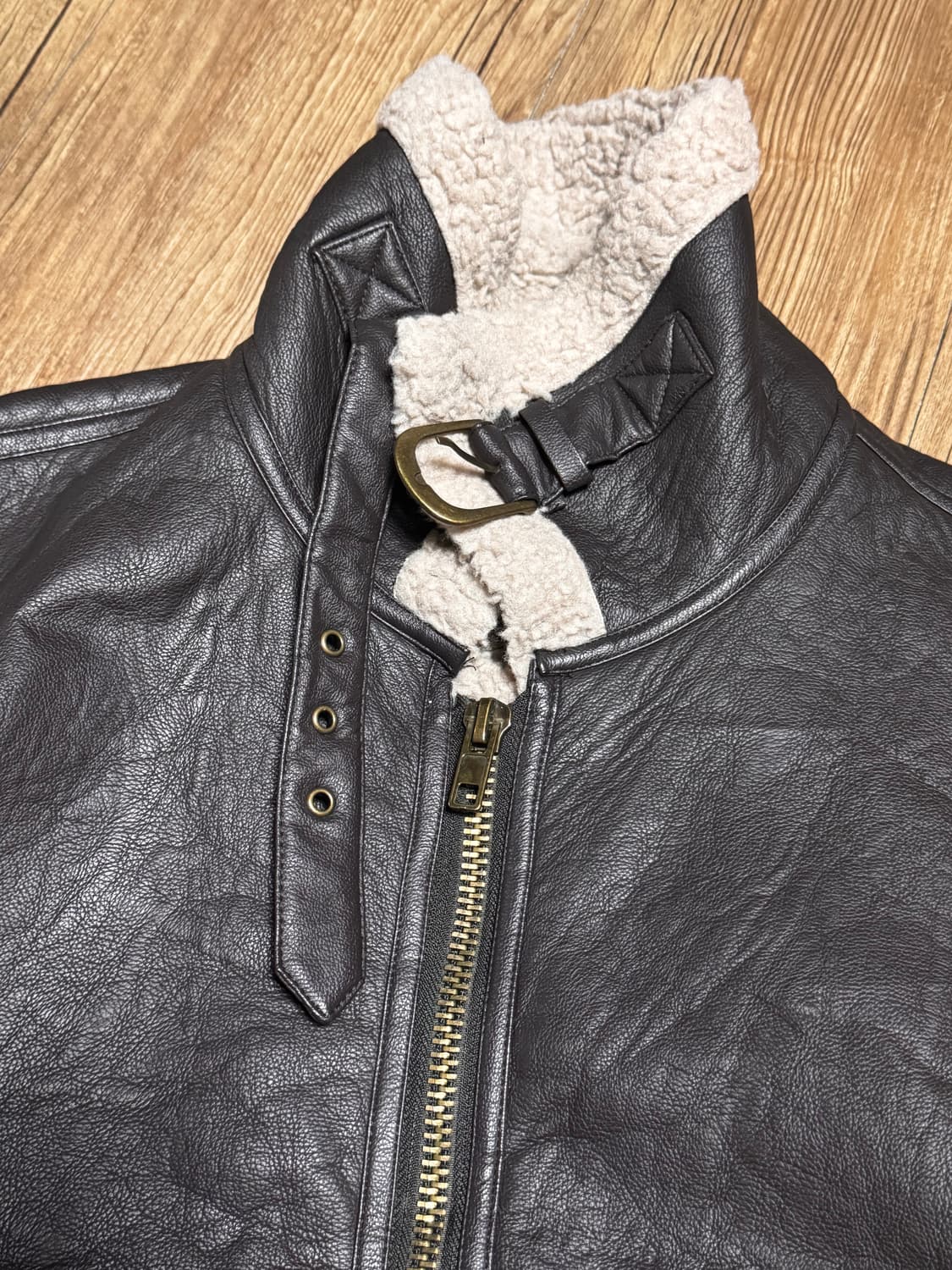 레더 브라운 무스탕 오버핏 자켓 상품이미지5