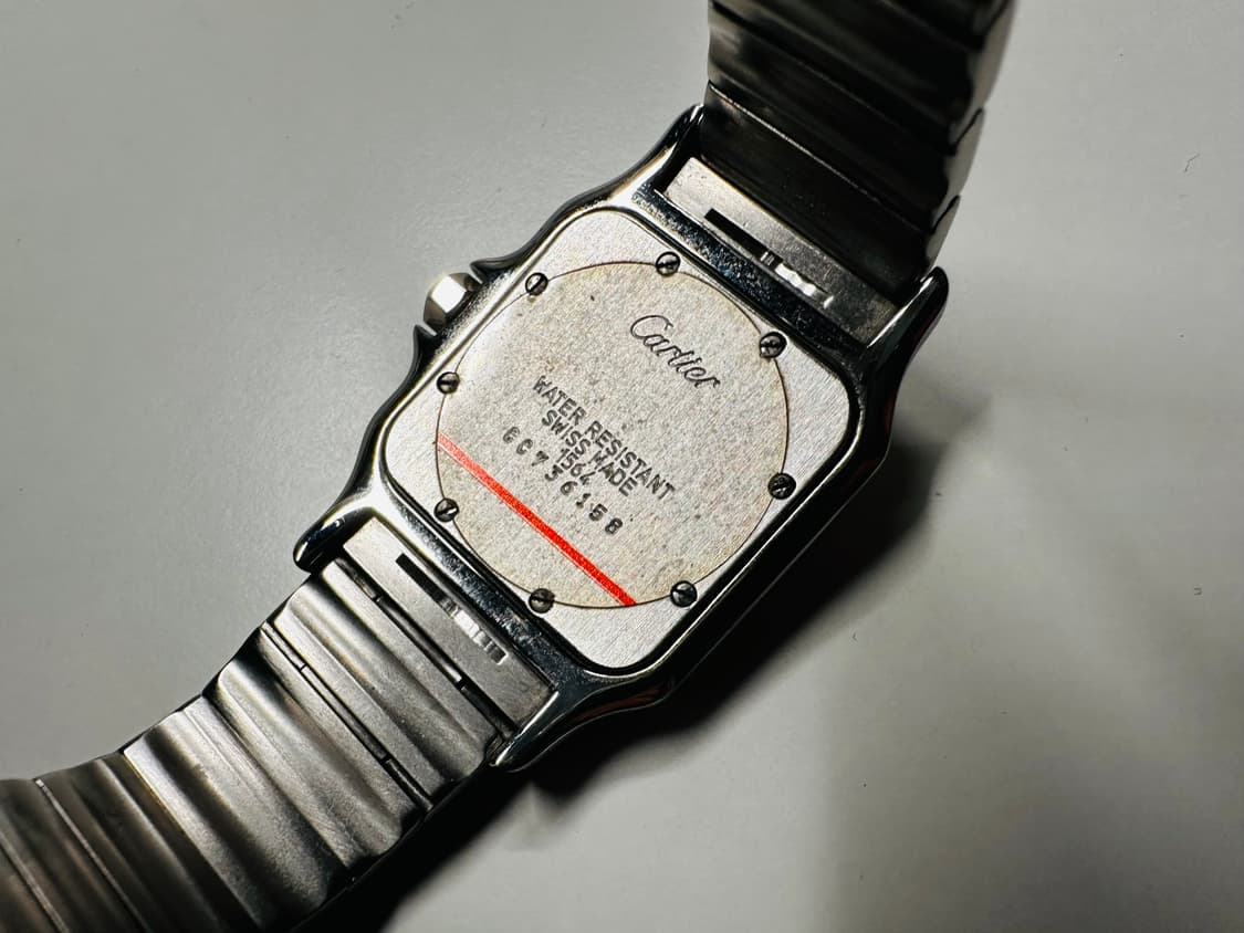 까르띠에 산토스 갈베 블루 다이얼 29mm 쿼츠 시계 급처 상품이미지5