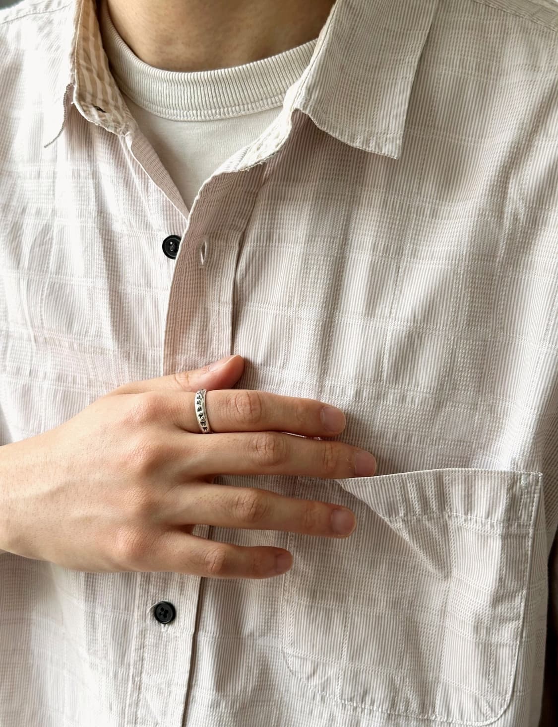  　 Light cotton woven fabric H/S shirt 상품이미지9