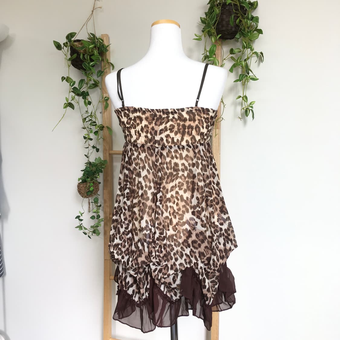 JPN/ 레오파드슬리브리스원피스 갸루 오네갸루 갸루슬리브리스 상품이미지5