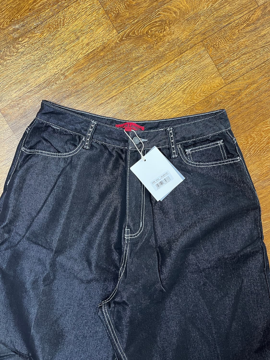 제이디드 런던 핑크 아플리케 크로스 콜로서스 데님 진 / 블랙 - 34 상품이미지4