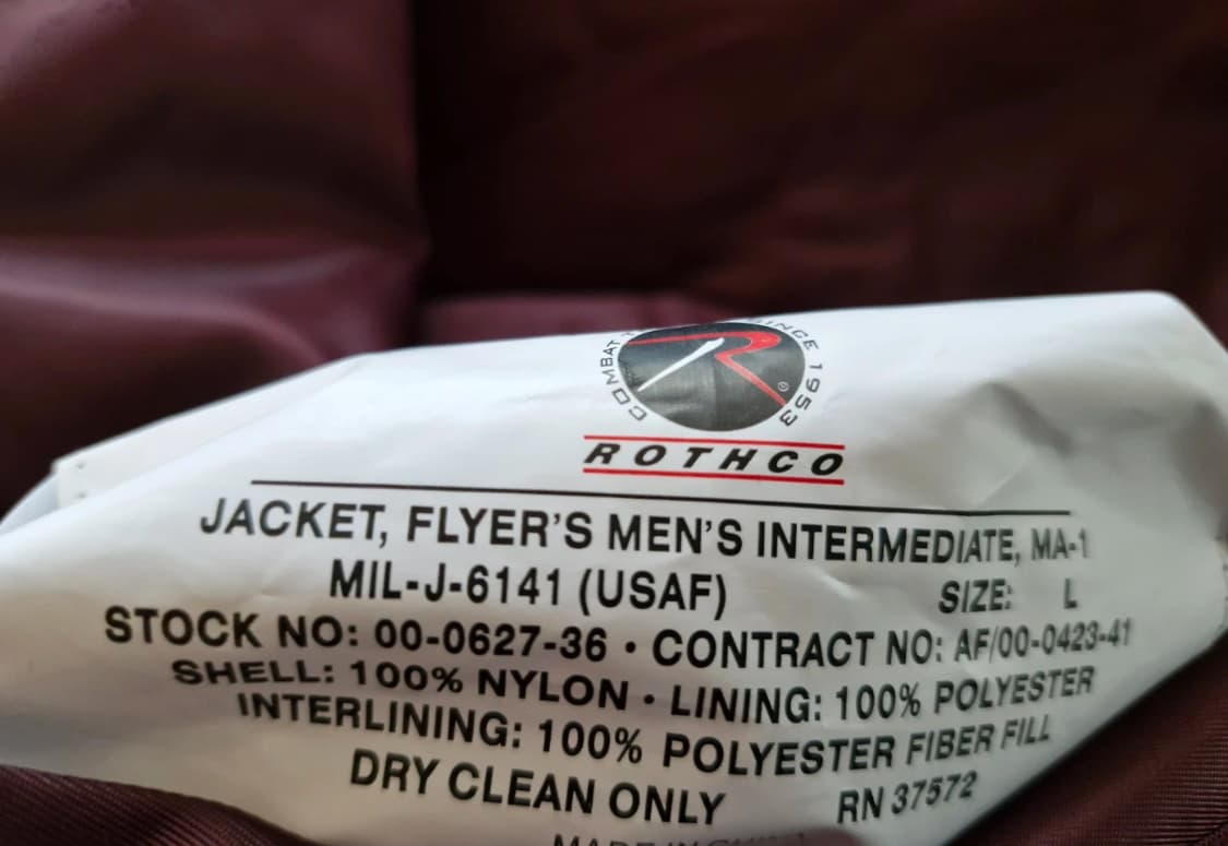 Rothco MA-1 버건디 항공점퍼 상품이미지2