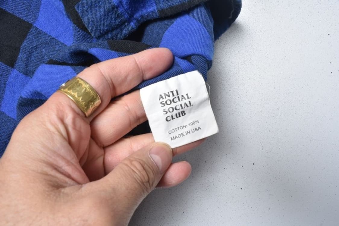 안티소셜클럽 빅레터링 울 모직 체크 셔츠 남방 N0939 상품이미지9