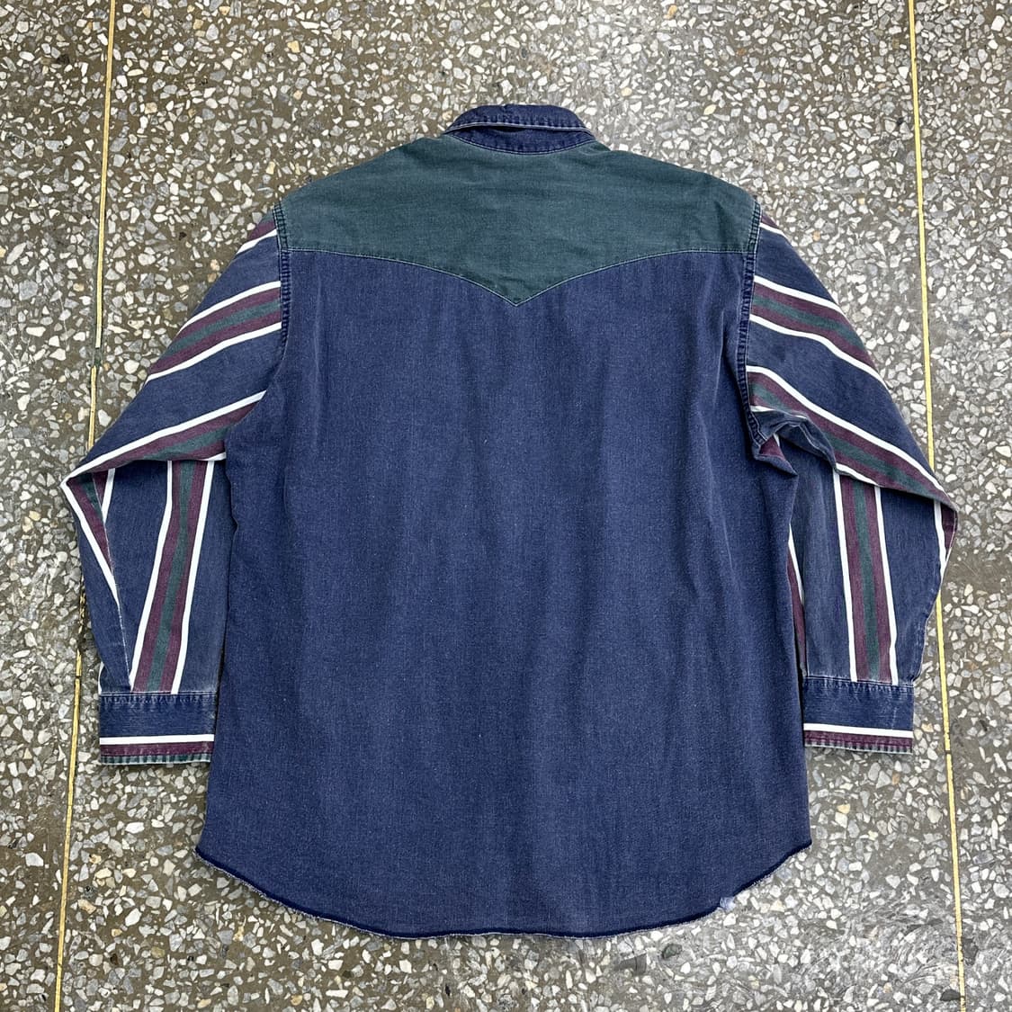 90s USA 랭글러 컬러블록 웨스턴 셔츠 17X34 상품이미지2