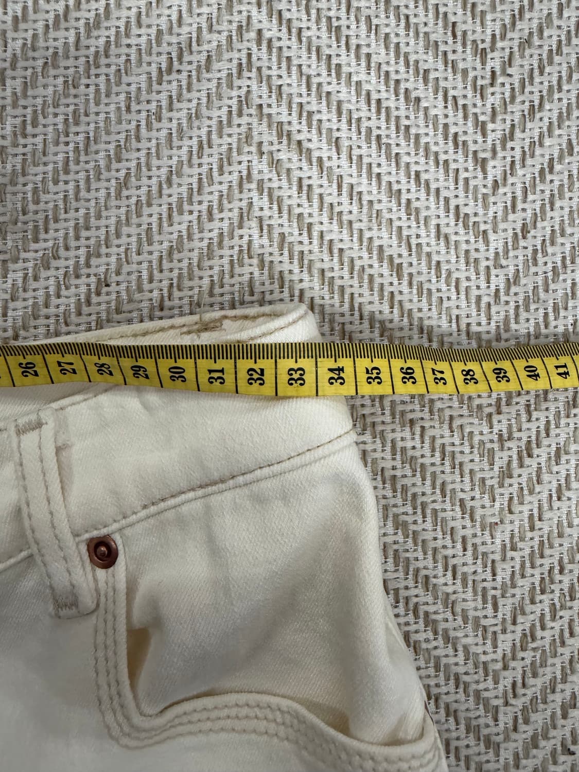 정품) TIME 타임 한섬 여성 아이보리 데님 팬츠 61(24-25) 상품이미지7