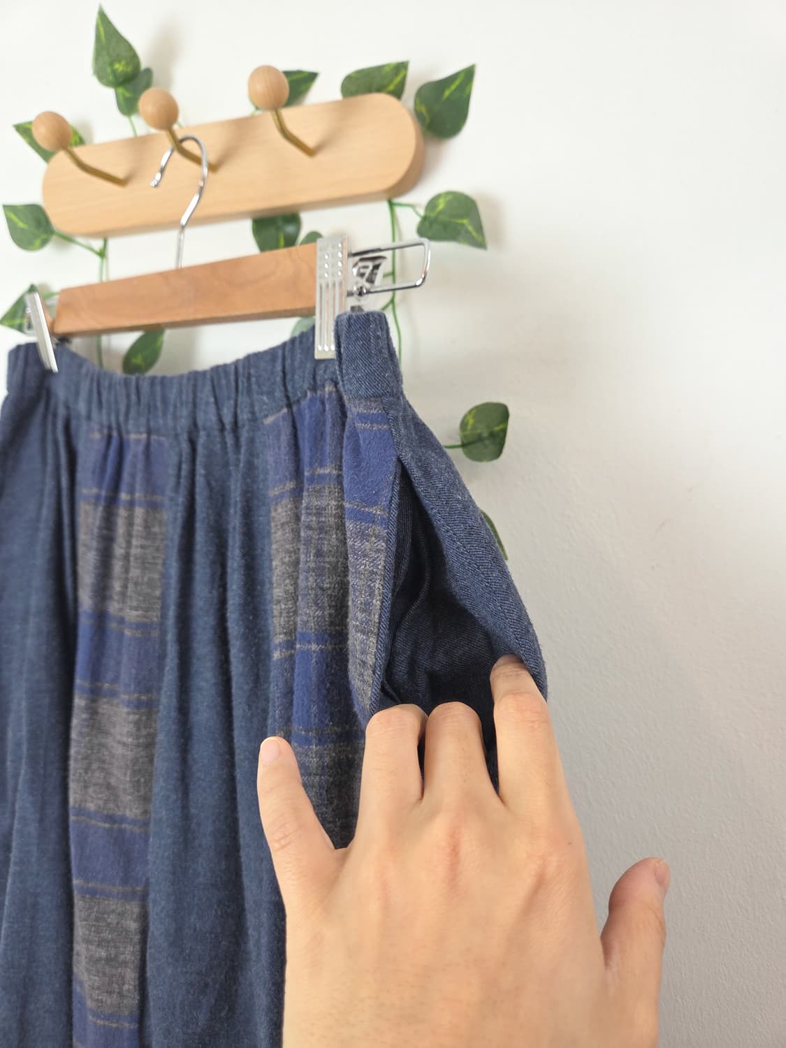 체크 패치워크 롱스커트 상품이미지4