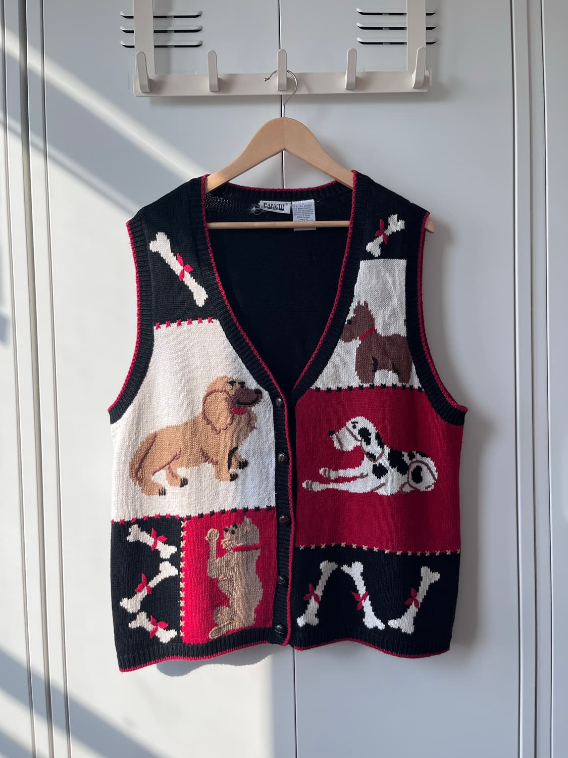 Capacity 강아지 조각 패치 조끼 니트 가디건  상품이미지2