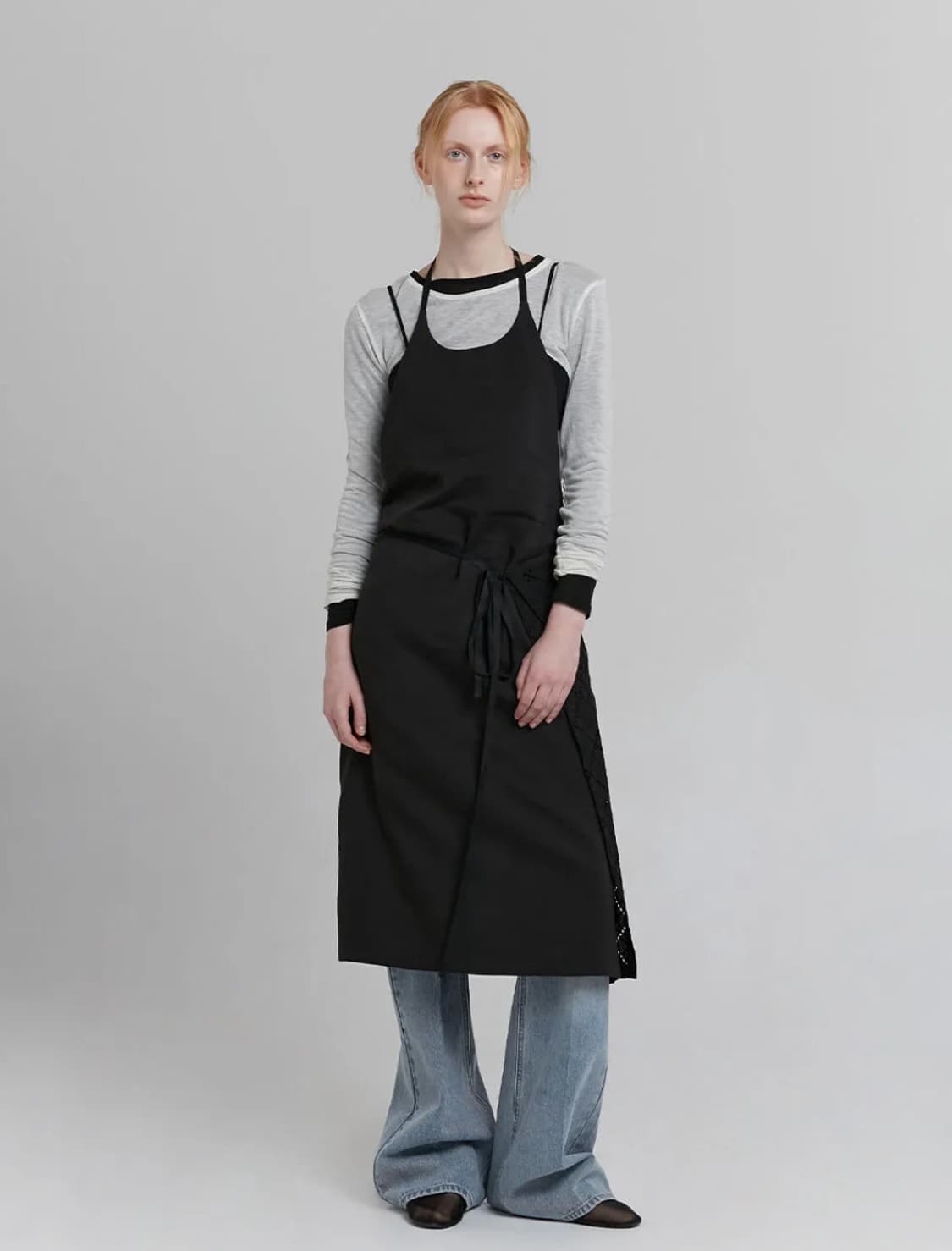 로우타이드 슬리브리스 랩 드레스 상품이미지1