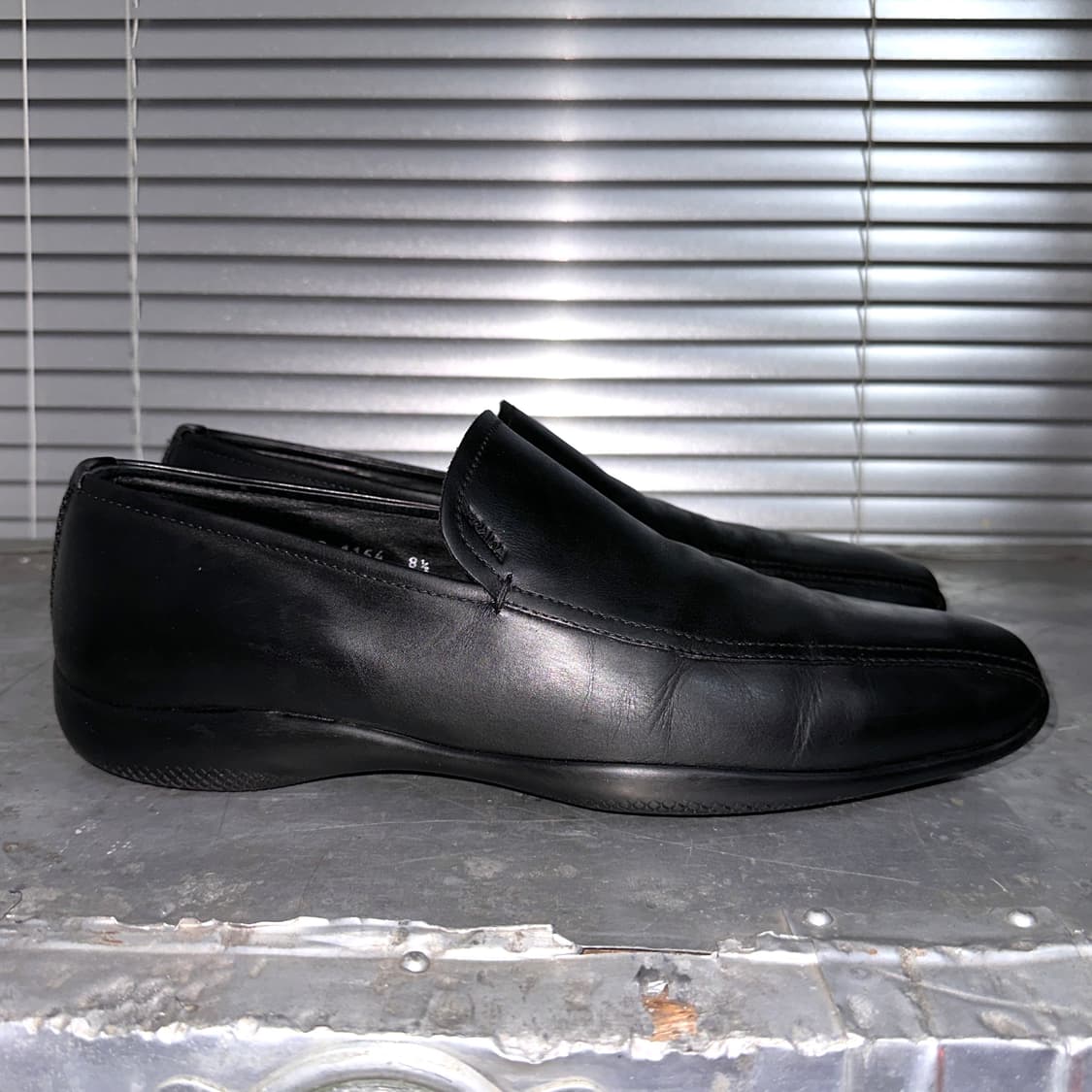 00s 빈티지 블랙 프라다 스포츠 스퀘어 토 로퍼 풀박스 상품이미지5