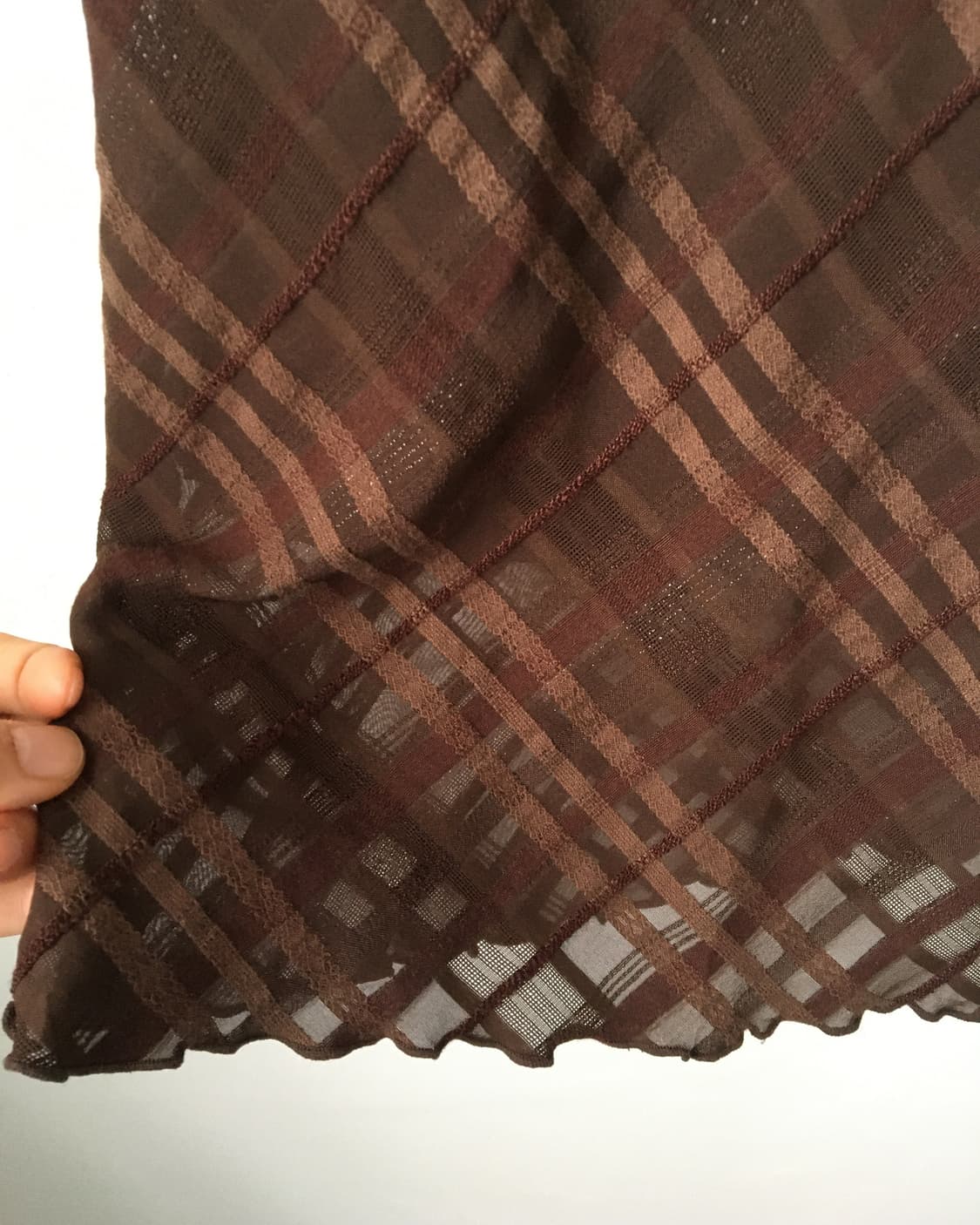 Check pattern long skirt 상품이미지2