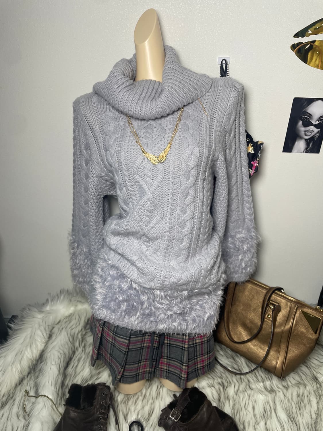 빈티지 시나모롤 퍼 니트 상품이미지2