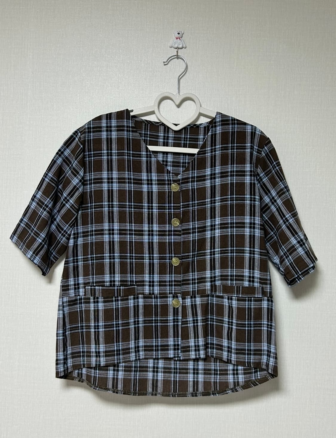 체크 반팔 셔츠 상품이미지1