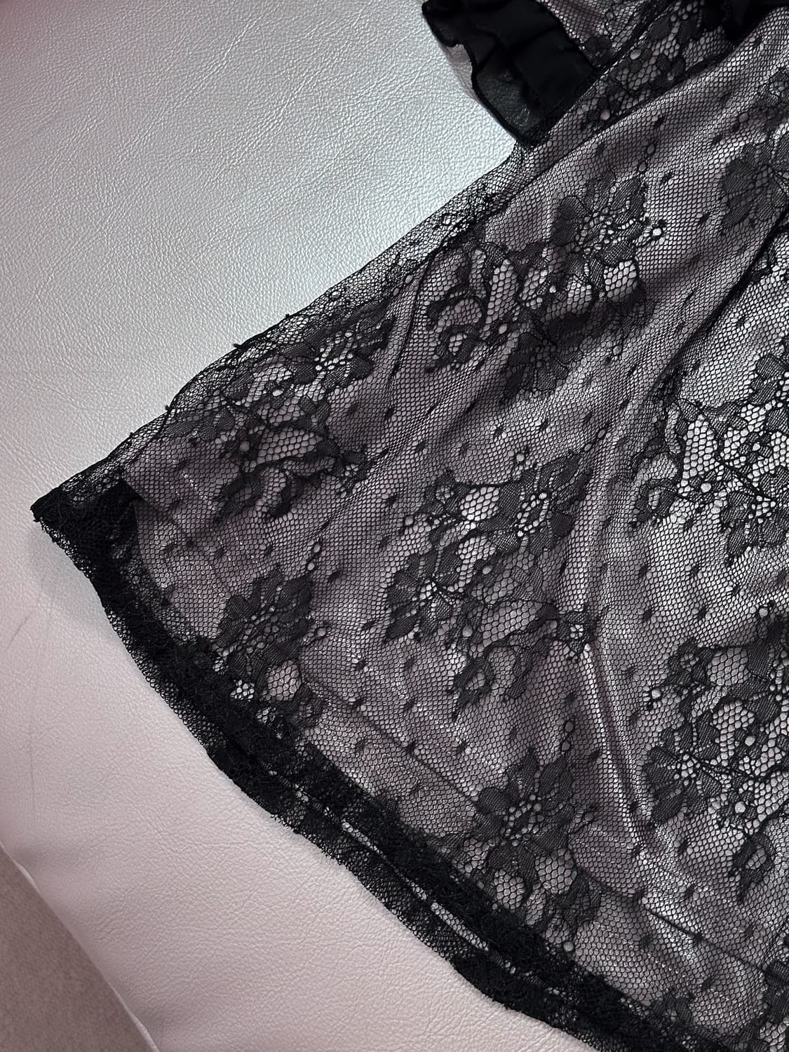 Floral See-Through Lace Pink Blouse 0222 상품이미지3