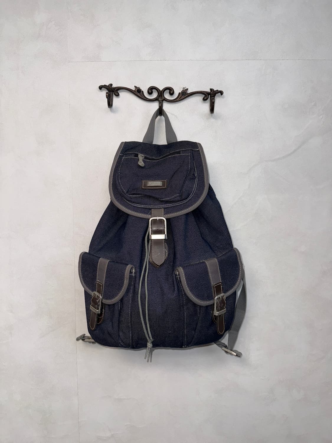 Denim buckled multi pocket backpack 상품이미지1