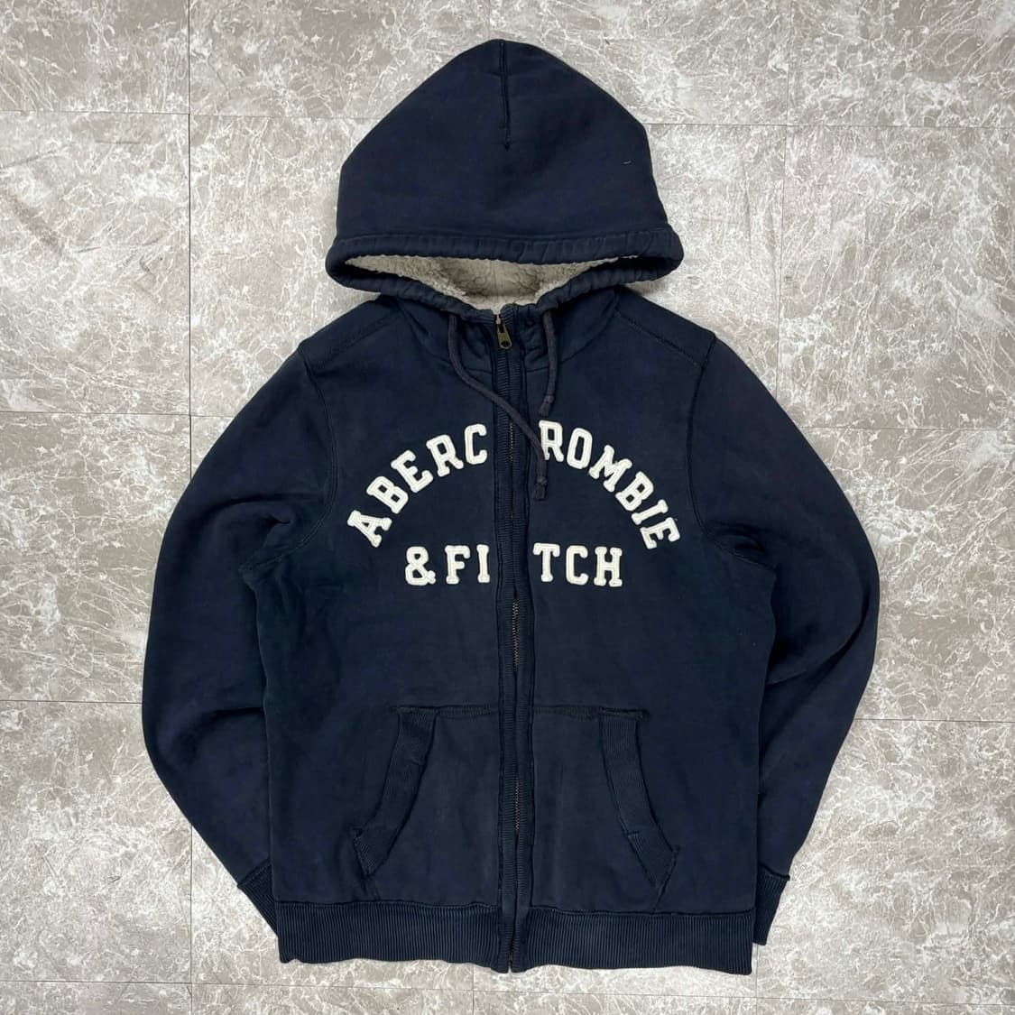 아베크롬비 y2k 양털 울프죠 스웻 후드집업 희귀져지(XL) 상품이미지2