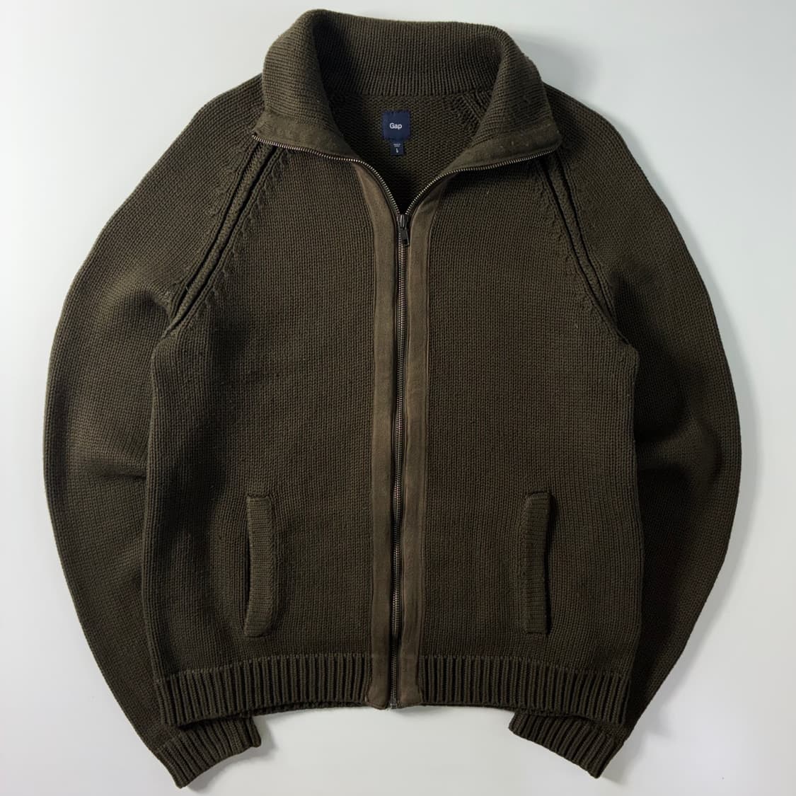 Gap 갭00‘s 카키 브라운 헤비집업 가디건 상품이미지1