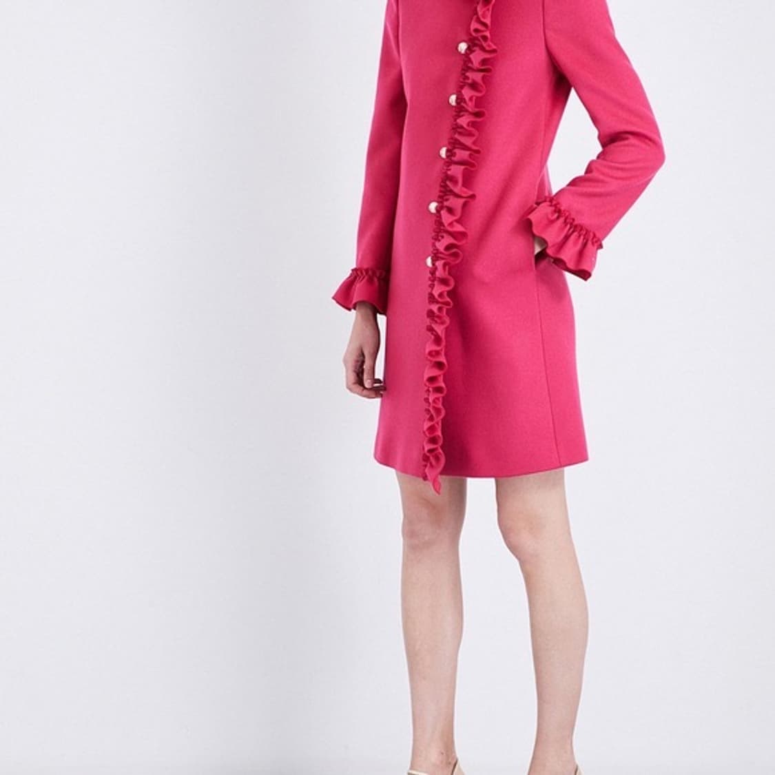 [새상품.정가400이상] GUCCI 러플 디테일 핑크 코트 상품이미지1