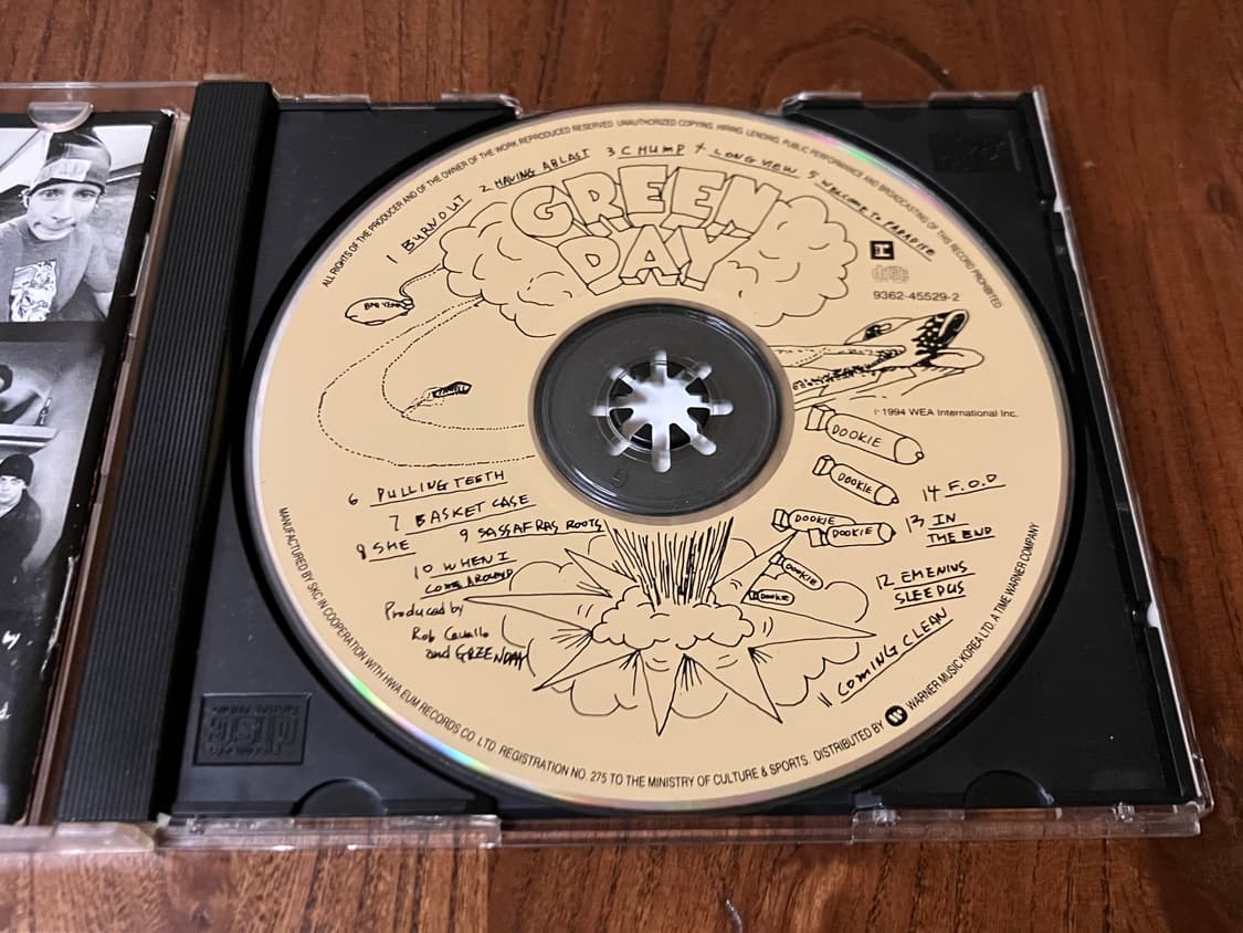 90년대 그린데이 3집 Dookie 라이센스 초판 CD 펑크 밴드 시디 상품이미지3