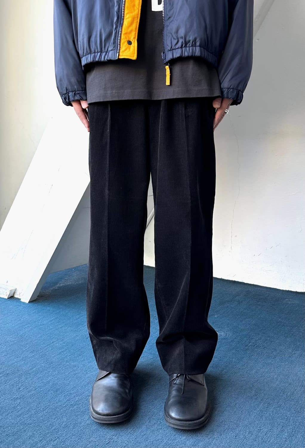 Cord design 2 tuck wide pants 상품이미지9