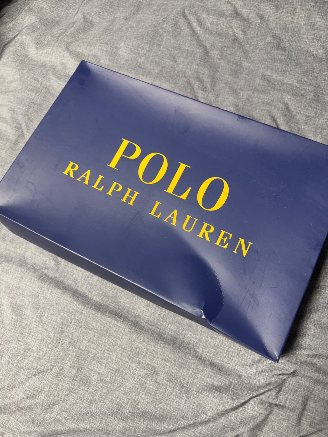 (새상품) 폴로 울 머플러 네이비 상품이미지5