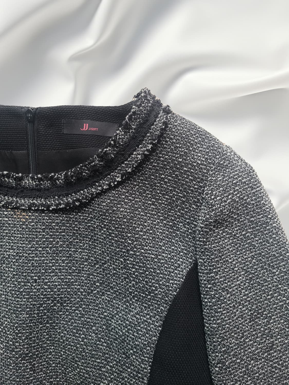 지고트 JJIGOTT 트위드 배색 원피스 상품이미지3