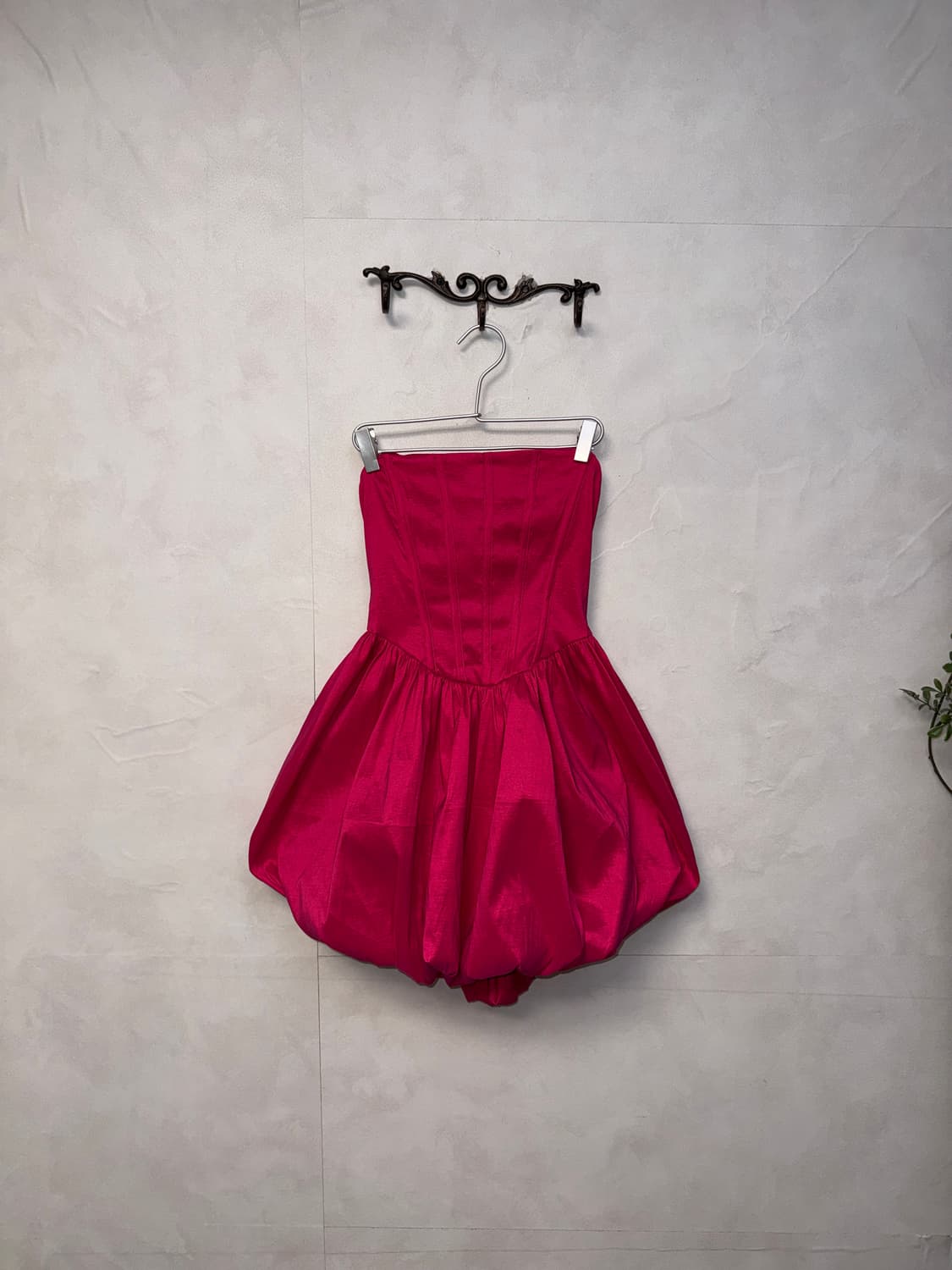 Hot pink balloon satin corset ops  상품이미지5