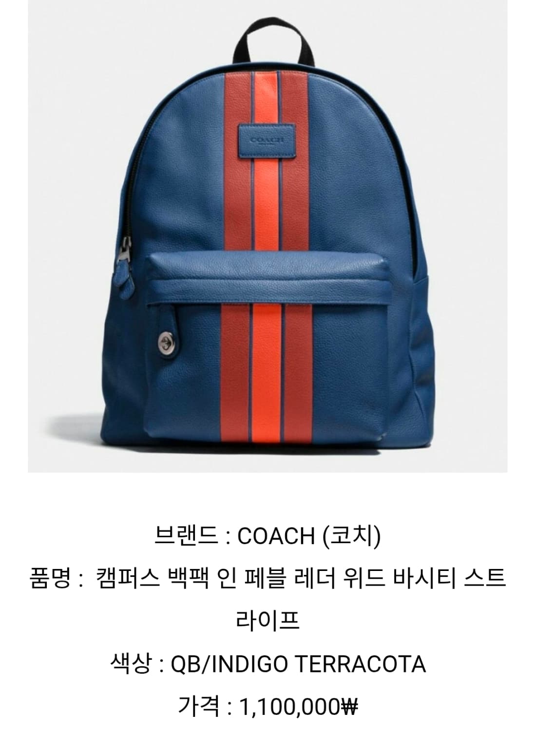 (택포) 코치 세븐틴 원우 가죽 백팩 상품이미지3