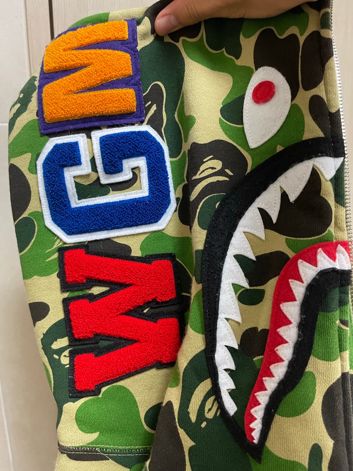 베이프 샤크 후드집업 카모 L 상품이미지9