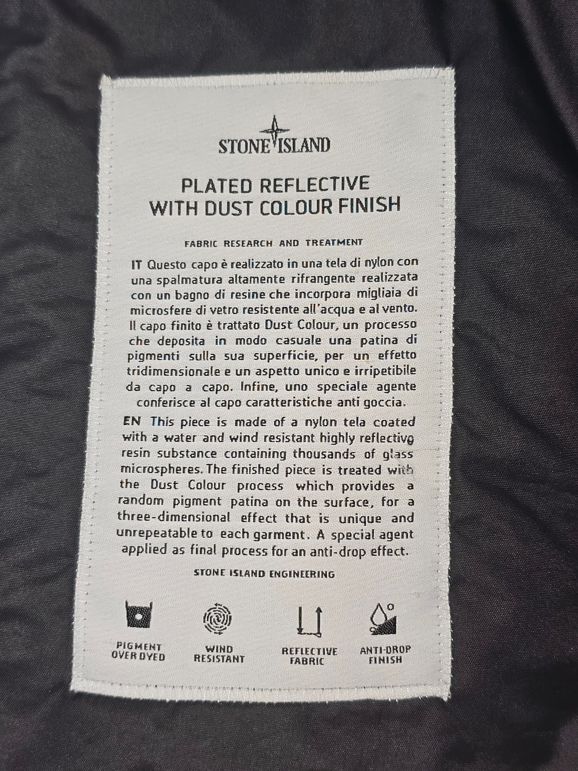스톤아일랜드 플레티드 리플렉티브 더스트 피니시 자켓 상품이미지8