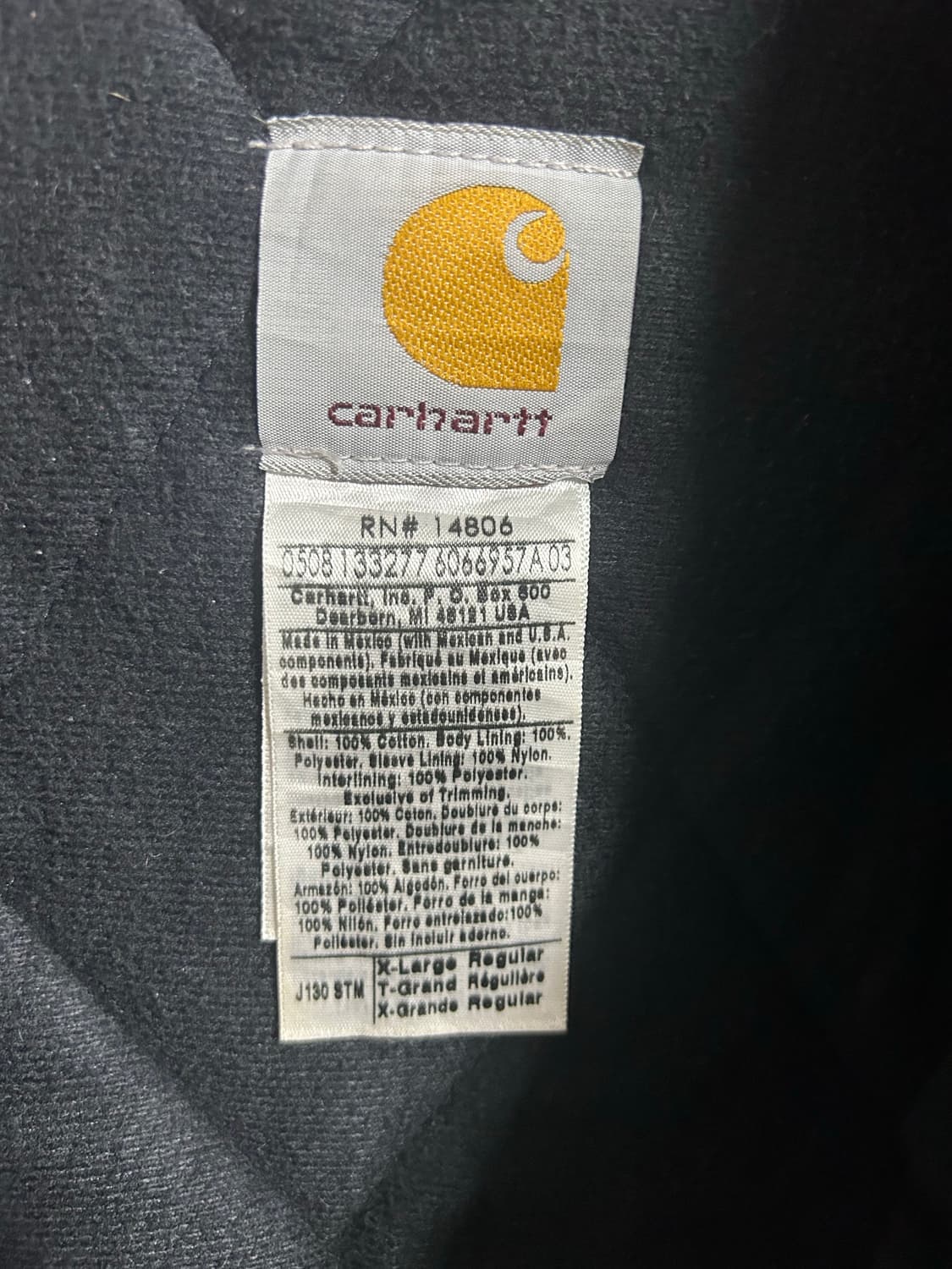 칼하트 J130 샌드스톤 덕 액티브 자켓 스톰블루 상품이미지2