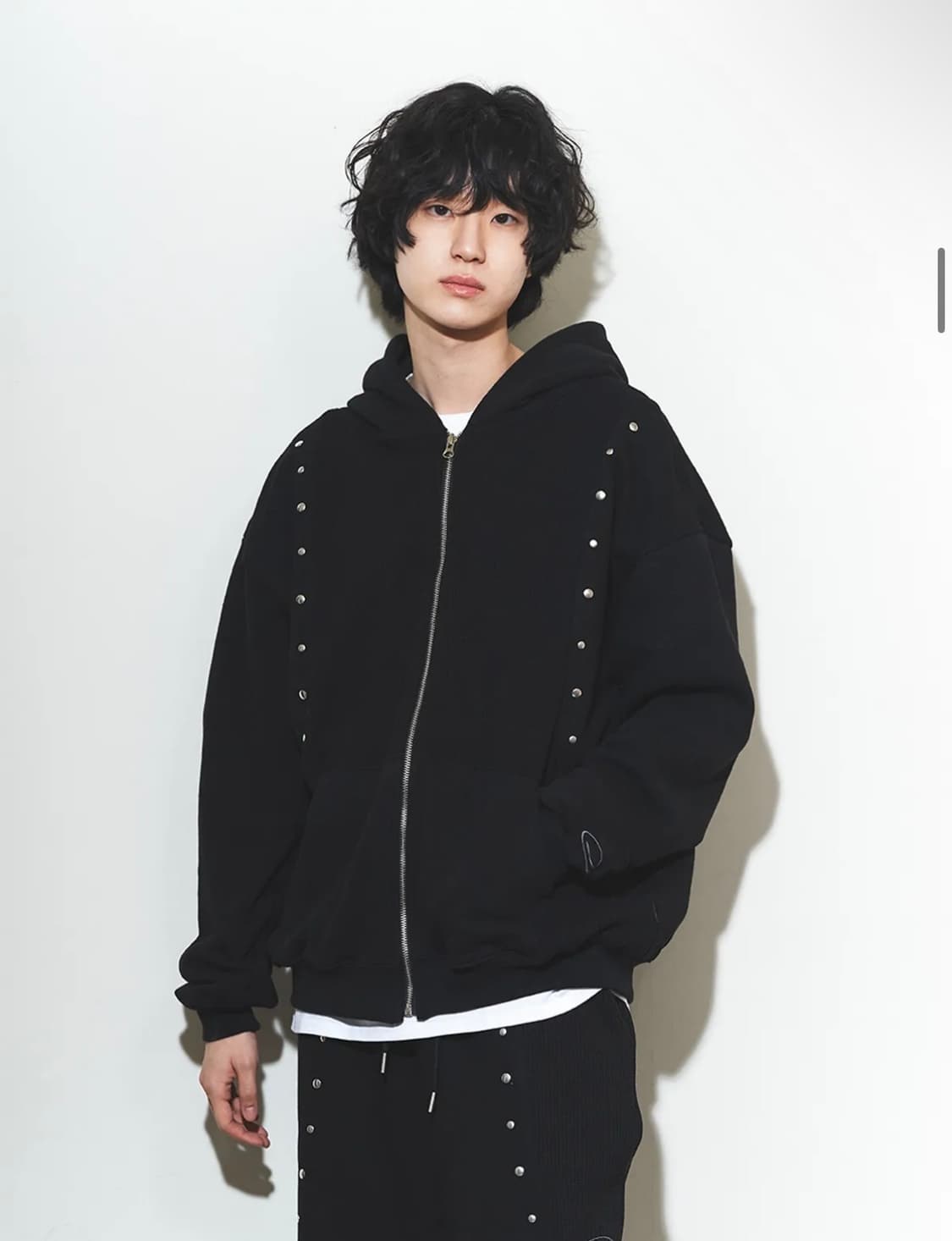 kaifai 와플 스터드 후드집업 상품이미지3