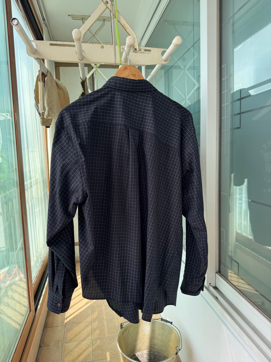 꼼데가르송 블랙 24FW Windowpane Shirt M 상품이미지10