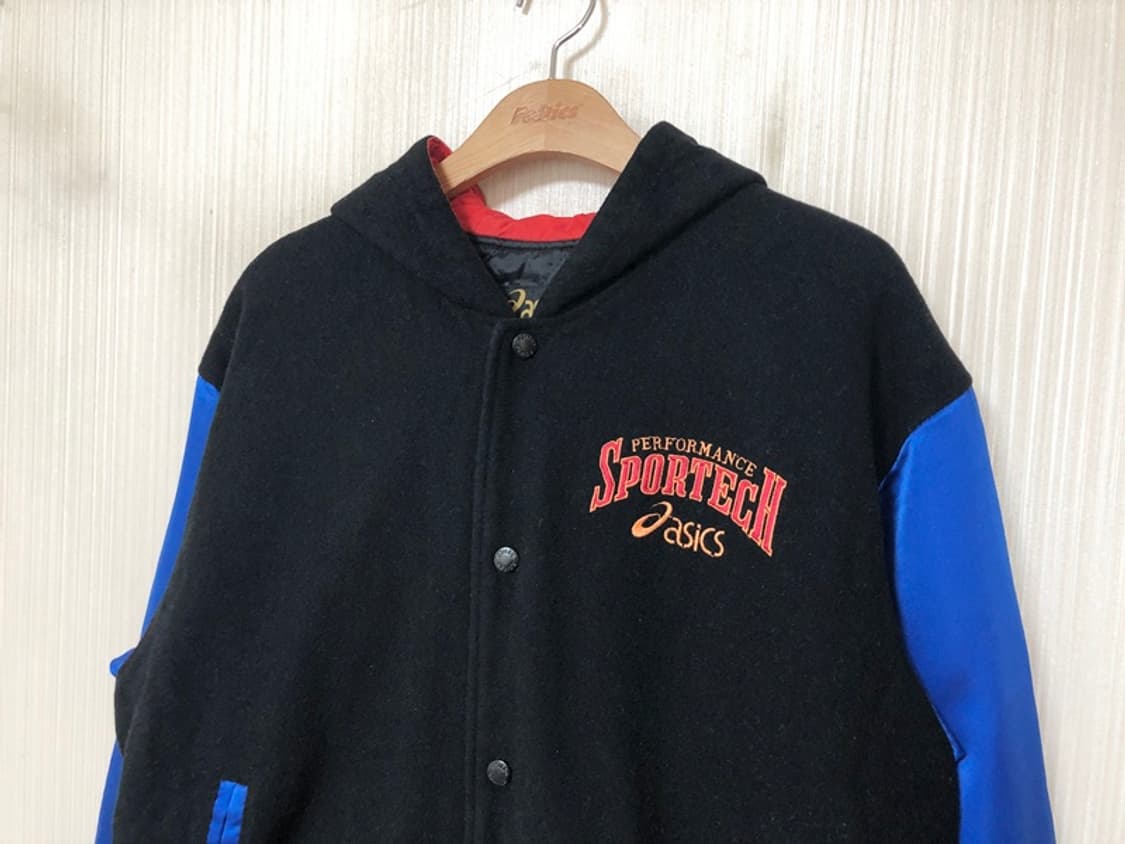 아식스 90's 올드스쿨 퍼포먼스 스포츠테크 울/새틴 바시티자켓 95 상품이미지7