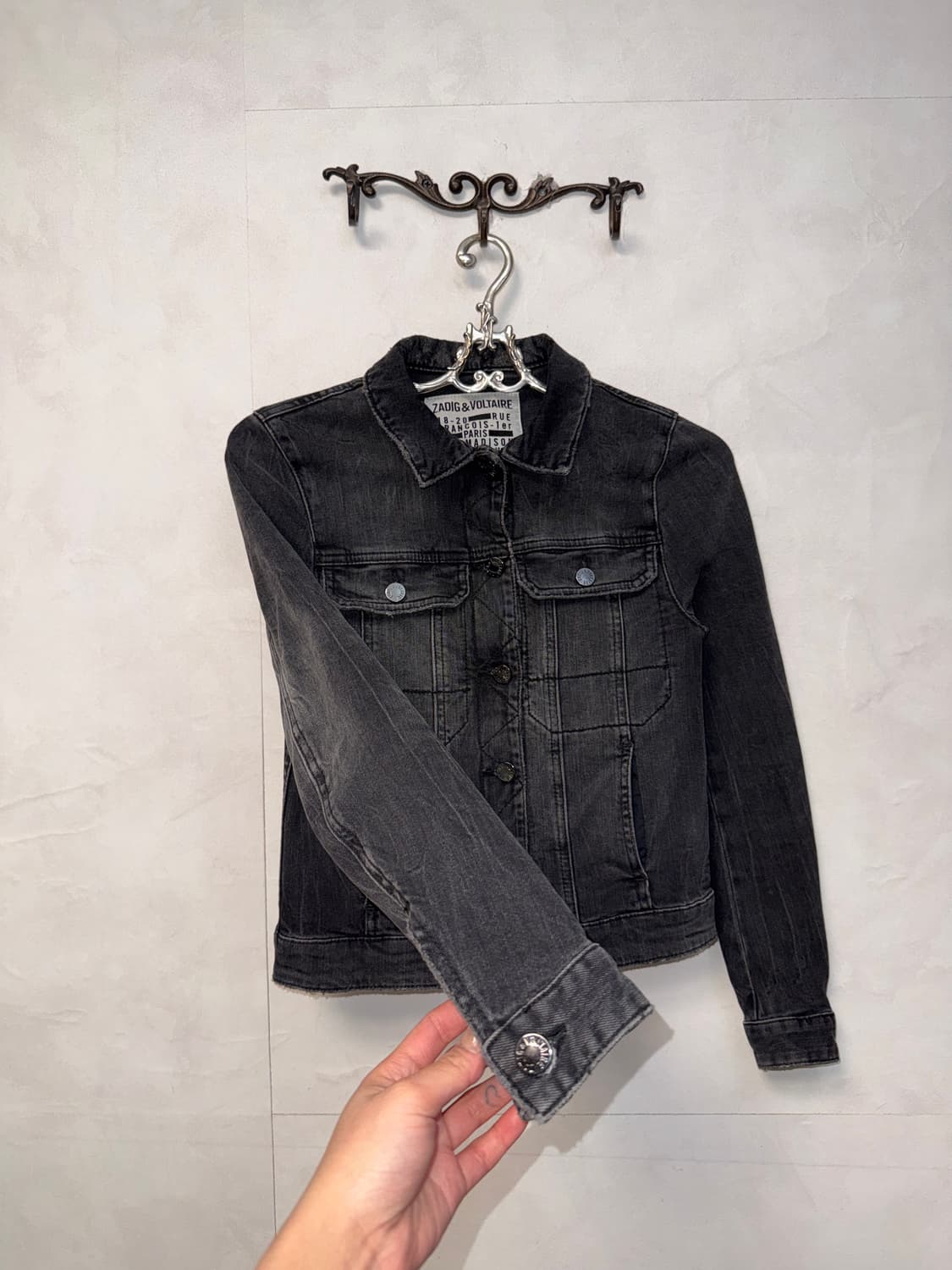 Zadig&Voltaire black denim zipup jacket 상품이미지2