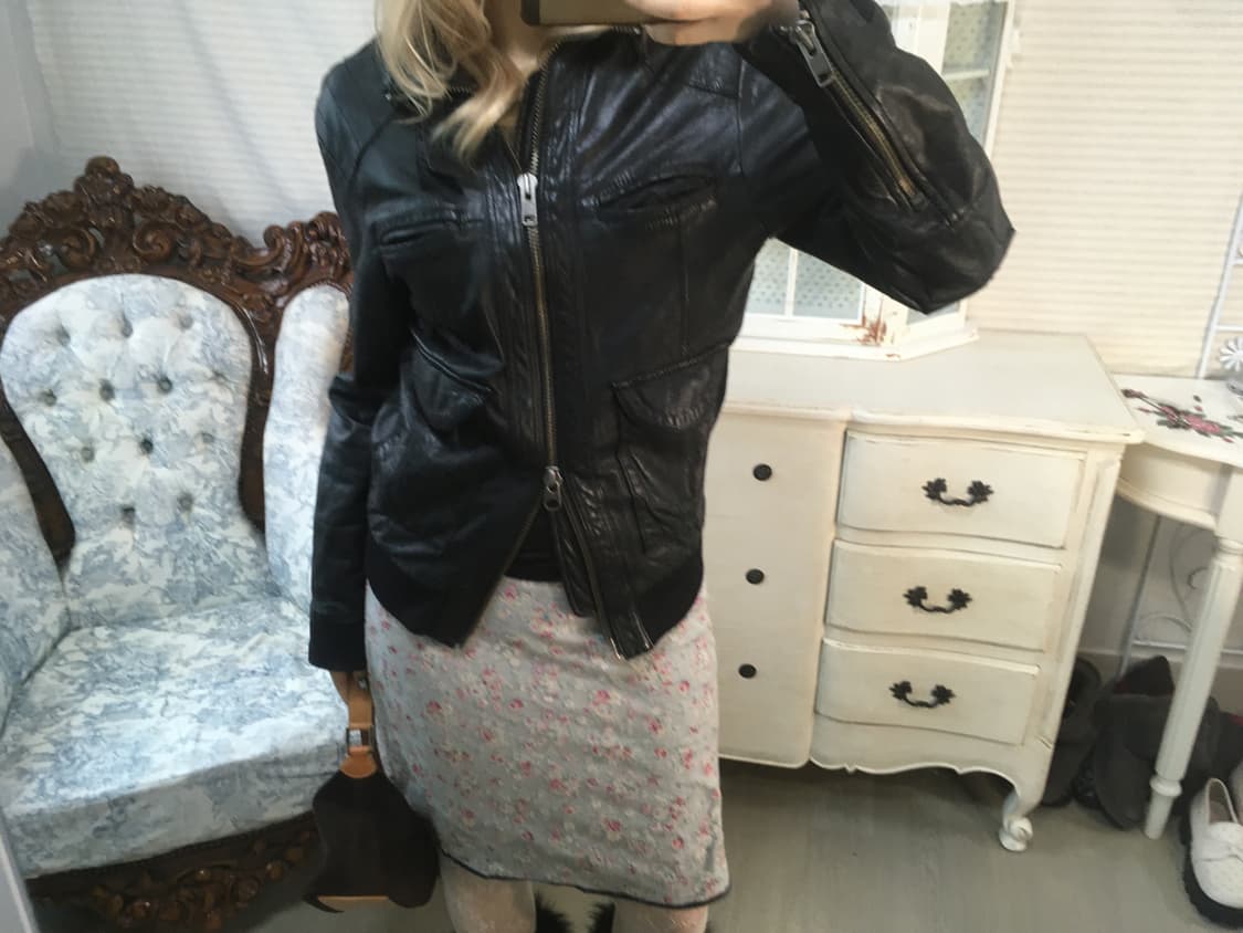 빈티지 블랙 리얼레더 봄버 자켓 상품이미지3