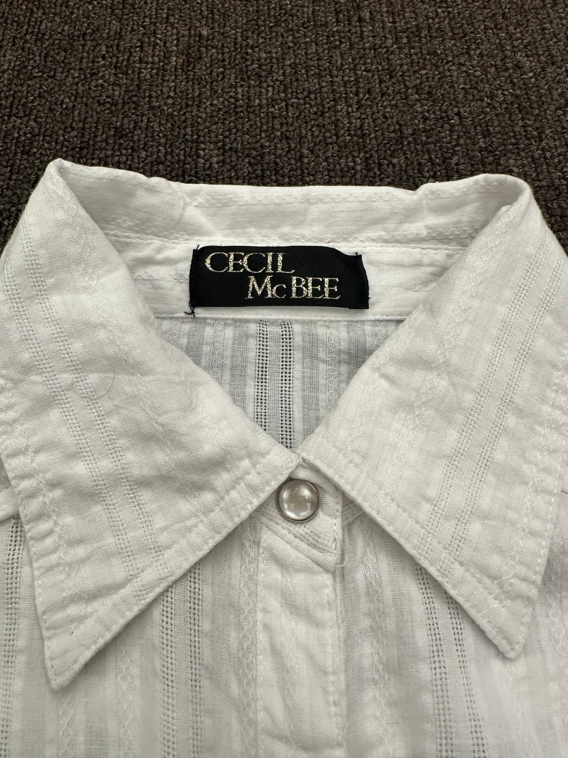 M)Cecil McBee 여성 화이트 웨스턴 셔츠 상품이미지4