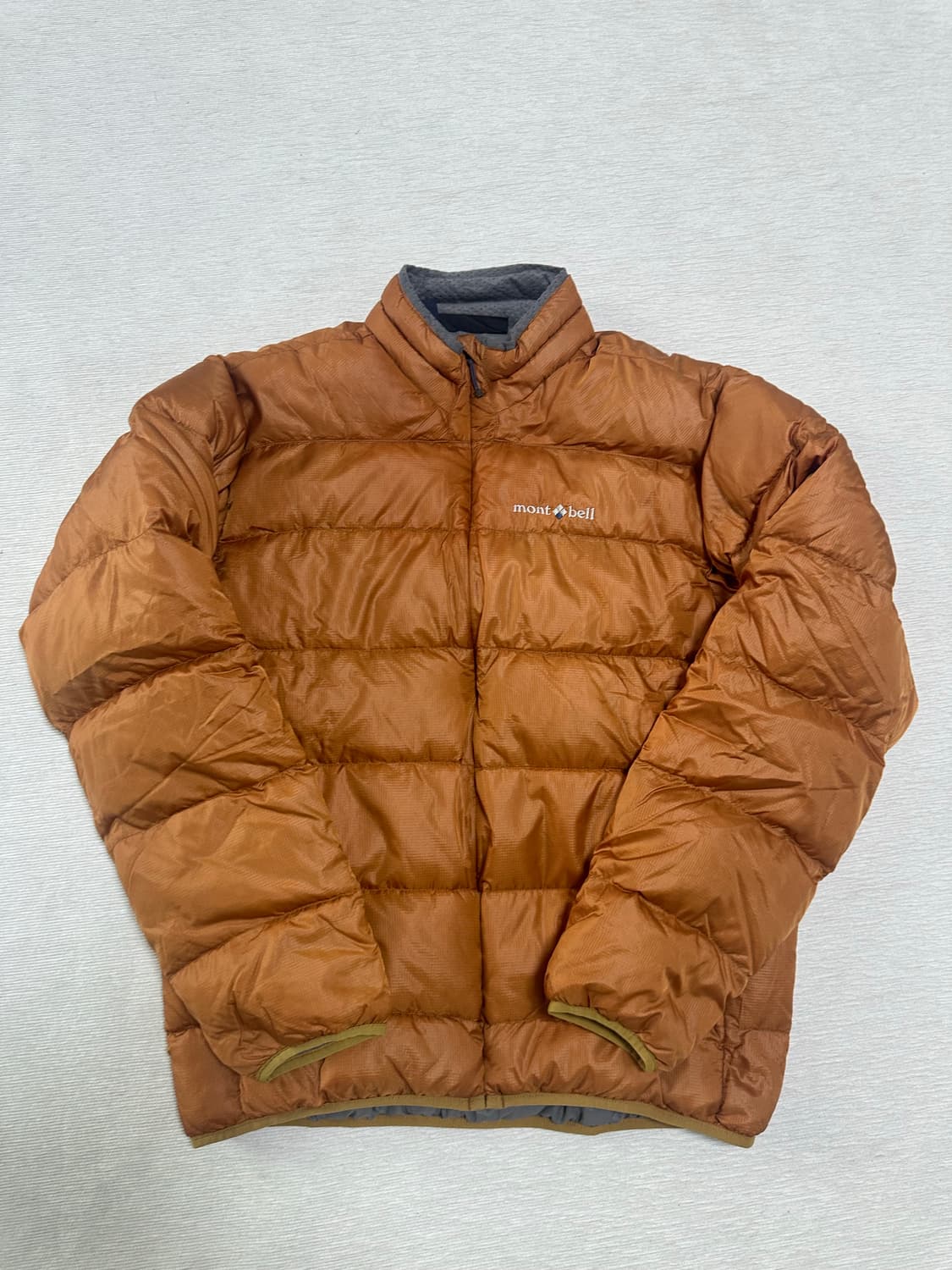 (M)몽벨 알파인 일본 빈티지 경량 다운 오렌지 상품이미지3