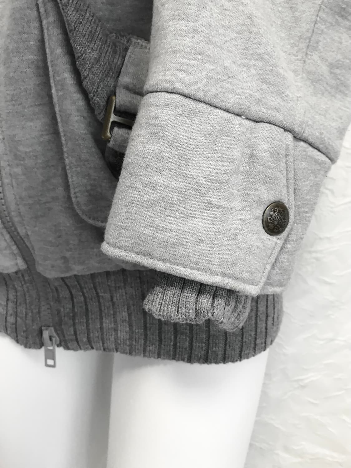 빈티지 chuxxx 펑크 y2k 하이넥 골지 투웨이 후드 집업 상품이미지7